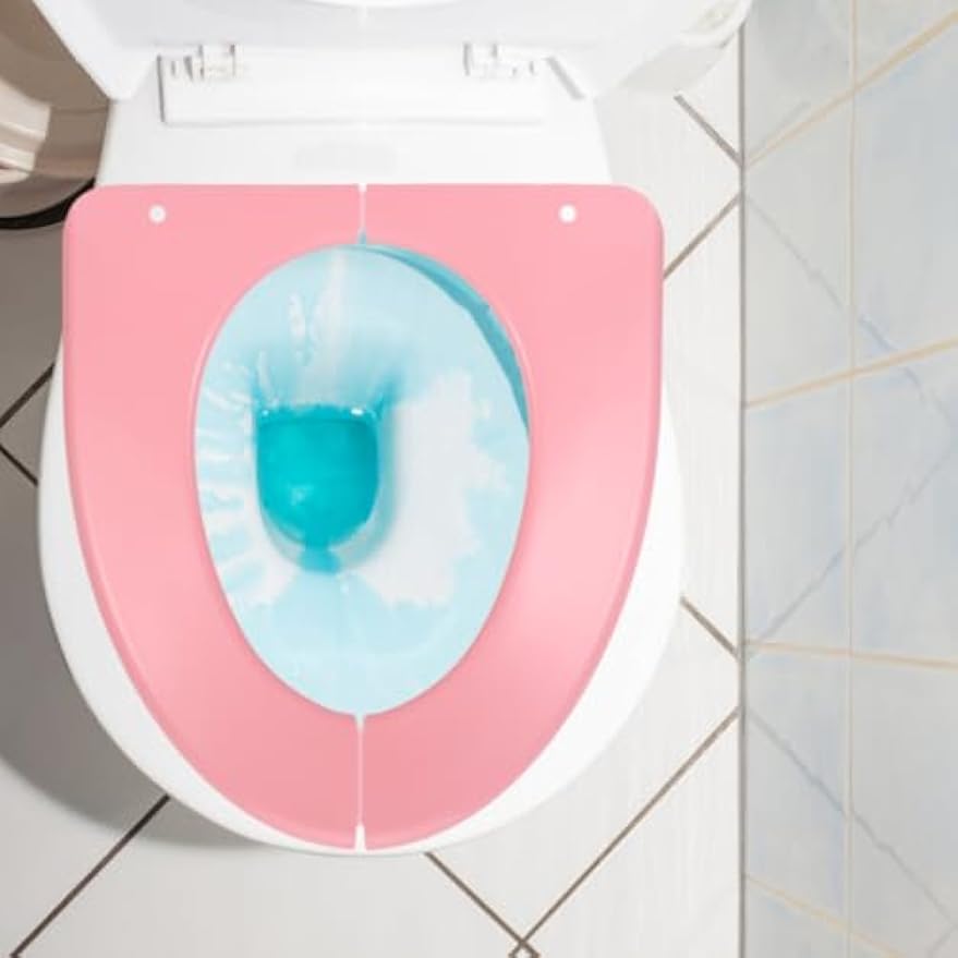Portable Waterproof Toilet Seat Cushion Foldable Washable Bathroom Toilet Cover Pad with Non-Slip Backing for Home Office Travel 15.35X14.96In