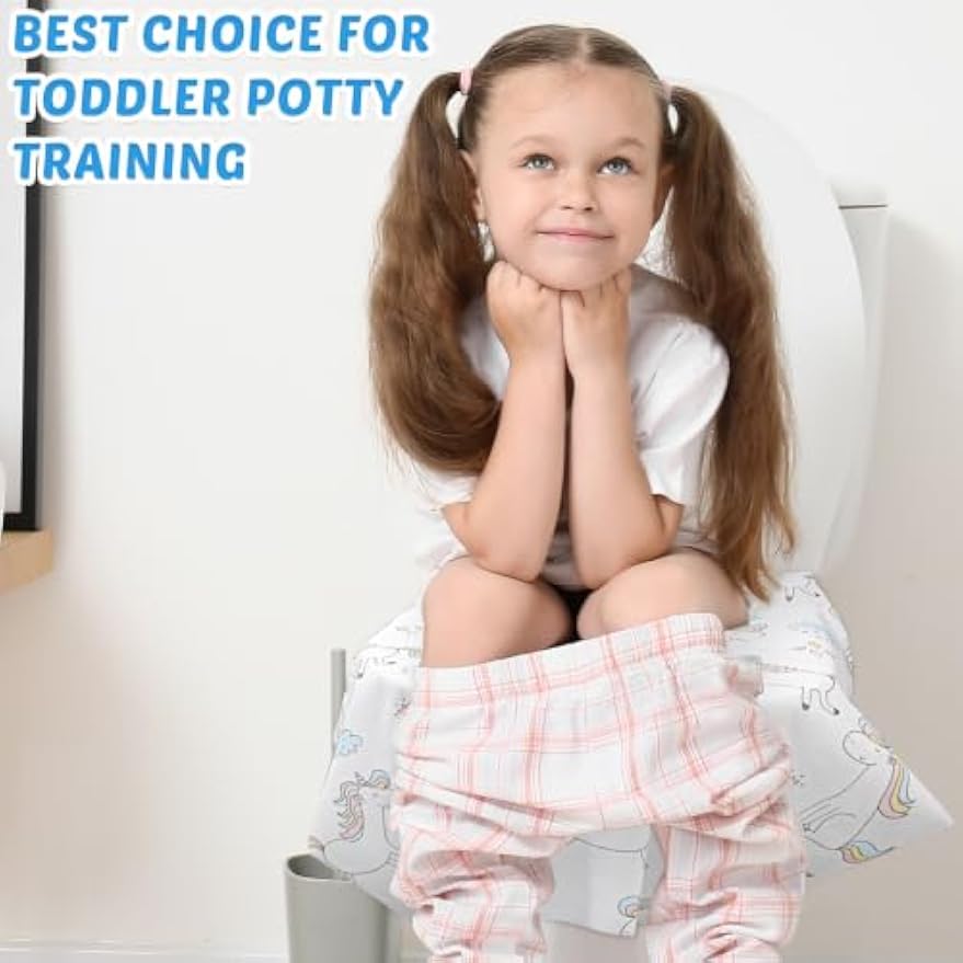 100 Pcs Toilet Seat Covers Disposable for Kids Toddler Extra Large Paper Potty Seat Cover Individually Wrapped Portable Toilet Training Liners for Travel Toilet Seat Covers Public Restrooms (Unicorn)