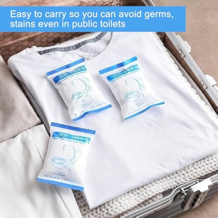 100 Pack Disposable Toilet Seat Covers for Travel Public Toilet Hospital,Portable Waterproof (Individual Package)