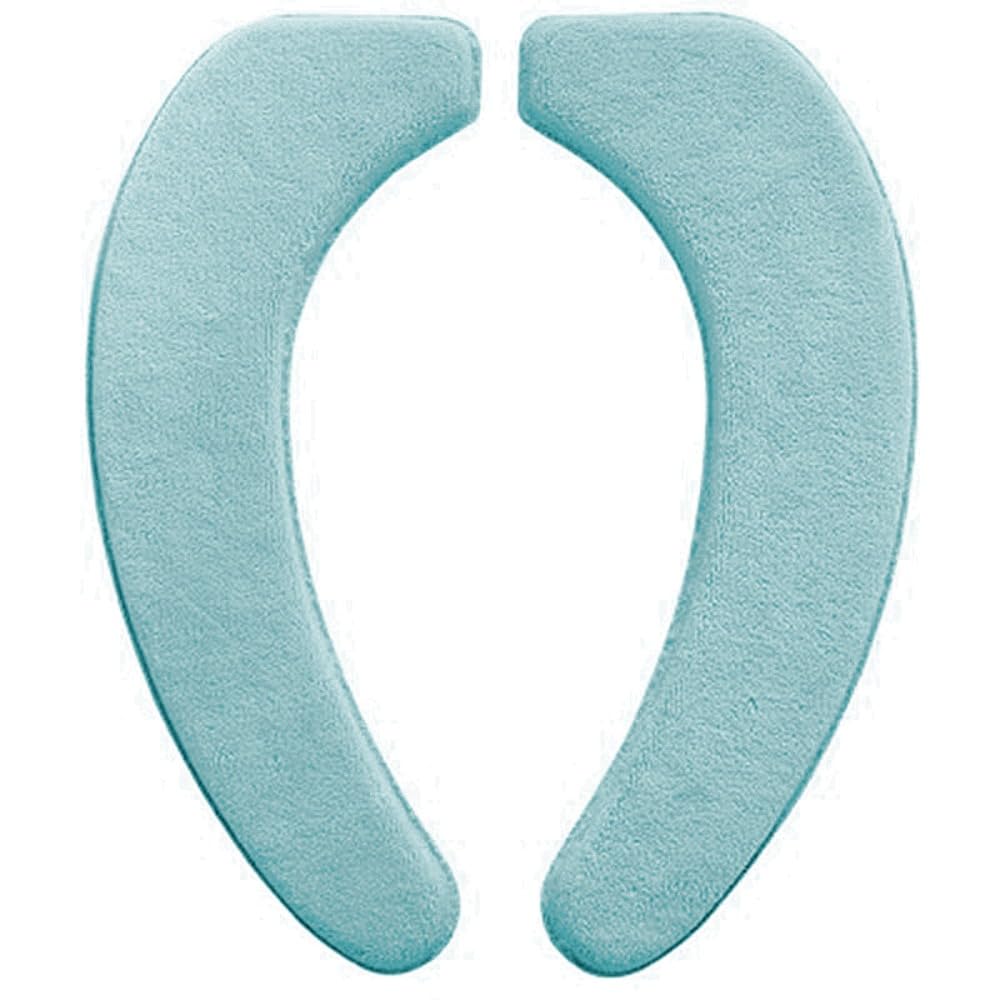 Flannel Toilet Seat Cushion Cover, Portable Self-Adhesive Toilet Seat Cover, Universal Washable and Reusable Toilet Lid Cover (Green)