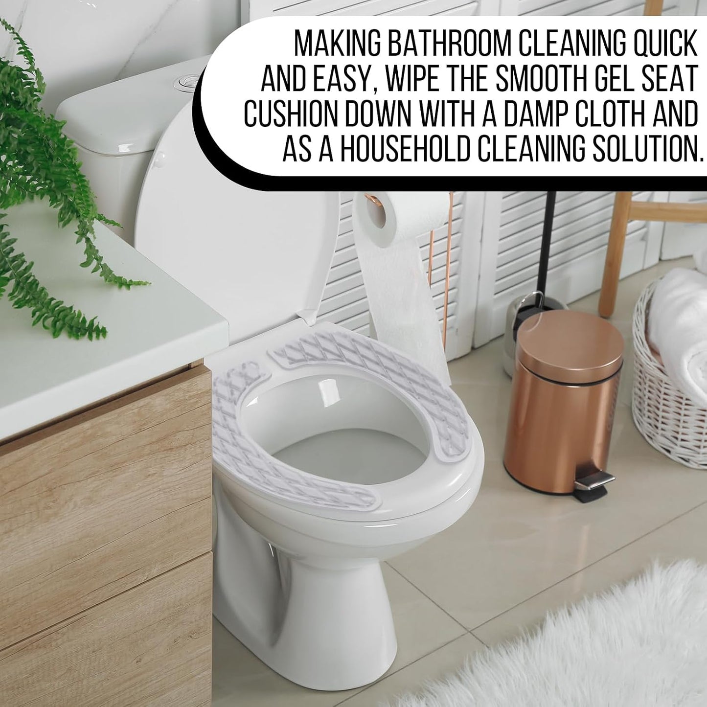 Gel Toilet Seat Cushion Elongated Padded Pad Cover Raised Padded Riser for Seniors Toilets Commode Chair Pain Relief Comfort for Elderly Handicapped