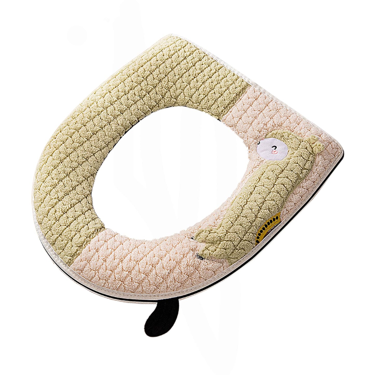 Warm Toilet Seat Cover with Handle for Bathroom (Pink Alpaca) | Thicker Soft Plush Toilet Seat Cover Pad, Easy Installation & Washable