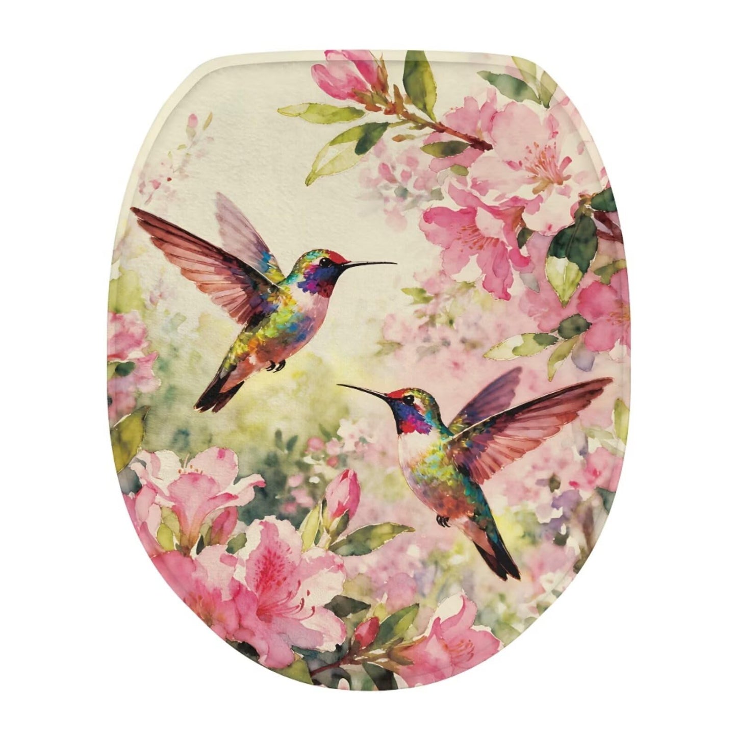 chaqlin Toilet Lid Cover Red Poppy Print Toilet Lid Seat Cover Washable Fabric Set, Novelty Gifts Fits Most Round, Elongated and Oblong Toilets