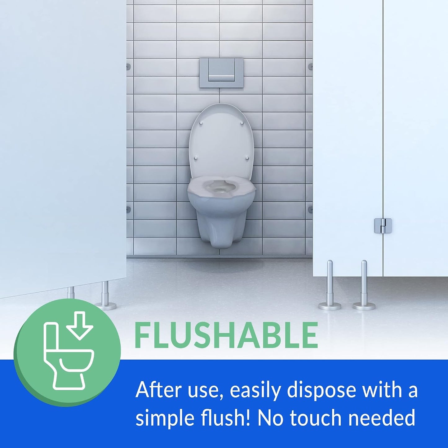 Reli. Toilet Seat Covers (2000 Pcs, 8 Packs of 250) Flushable | Disposable Toilet Seat Cover 14x16" (Half-Fold) | Paper Liners for Restroom, Bathroom, Travel, Camping, Potty Training