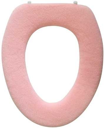 Soft Toilet Seat Cover - Plush & Thick Fabric Toilet Seat Warmer for Round & Elongated 14x18" Toilet Seats - Reusable, Machine-Washable, Easy-Install - Gift-Ready Packaging - Pastel Pink