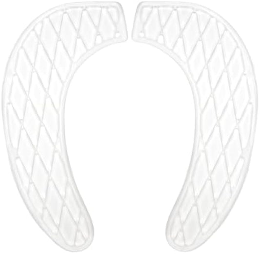Gel Toilet Seat Cushion - Toilet Cushion for Bathroom - Portable and Washable - Universal Padded Toilet seat for Standard U Shape Toilet Seats -Adhesive Toilet Seat Cushion for Women Seniors (Clear)