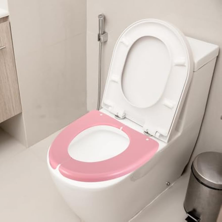 Portable Waterproof Toilet Seat Cushion Foldable Washable Bathroom Toilet Cover Pad with Non-Slip Backing for Home Office Travel 15.35X14.96In
