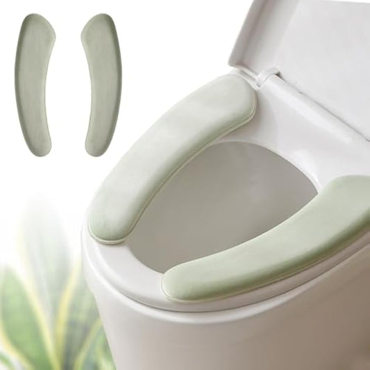 Thick and Elastic Toilet Seat Cover – Washable & Reusable with Double-Sided Hook and Loop Fastener for Easy Attachment – Cushioned Mat with Thick Sponge for Extra Comfort (Green)