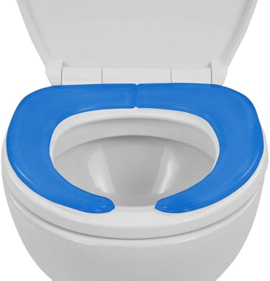 Vive Gel Toilet Seat Cushion Cover - Raised Padded Riser Cushion | Elongated, Standard, and Commode Chairs- Seat Warmer Pressure & Pain Relief Comfort- Adhesive Donut Pad for Elderly, Seniors
