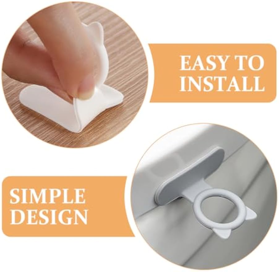 Luxshiny 4Pcs Toilet Lid Handle Adhesive Toilet Seat Lifter for Bathroom Hands-Free Lid Opening Touch Free Bathroom Accessory Easy Install Seat Lift Handle