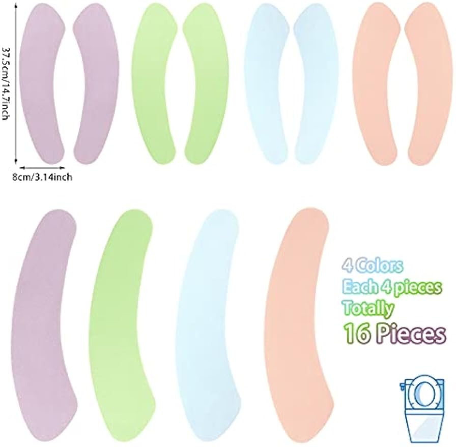 8 Pairs Bathroom Warmer Toilet Seat Cover Pads Washable and Reusable Toilet Seat Cushion Pad Warmer Cover Upgraded Cushion for Winter Bathroom, 4 Colors