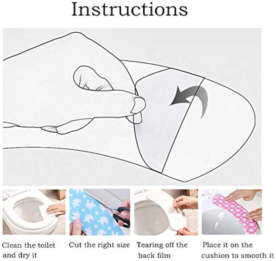4 Pair Sticky Toilet Seat Lid Cover Pads Washable Toilet Warmer Mat Proector Liner for Bathroom Toilet Seat Cover Pads