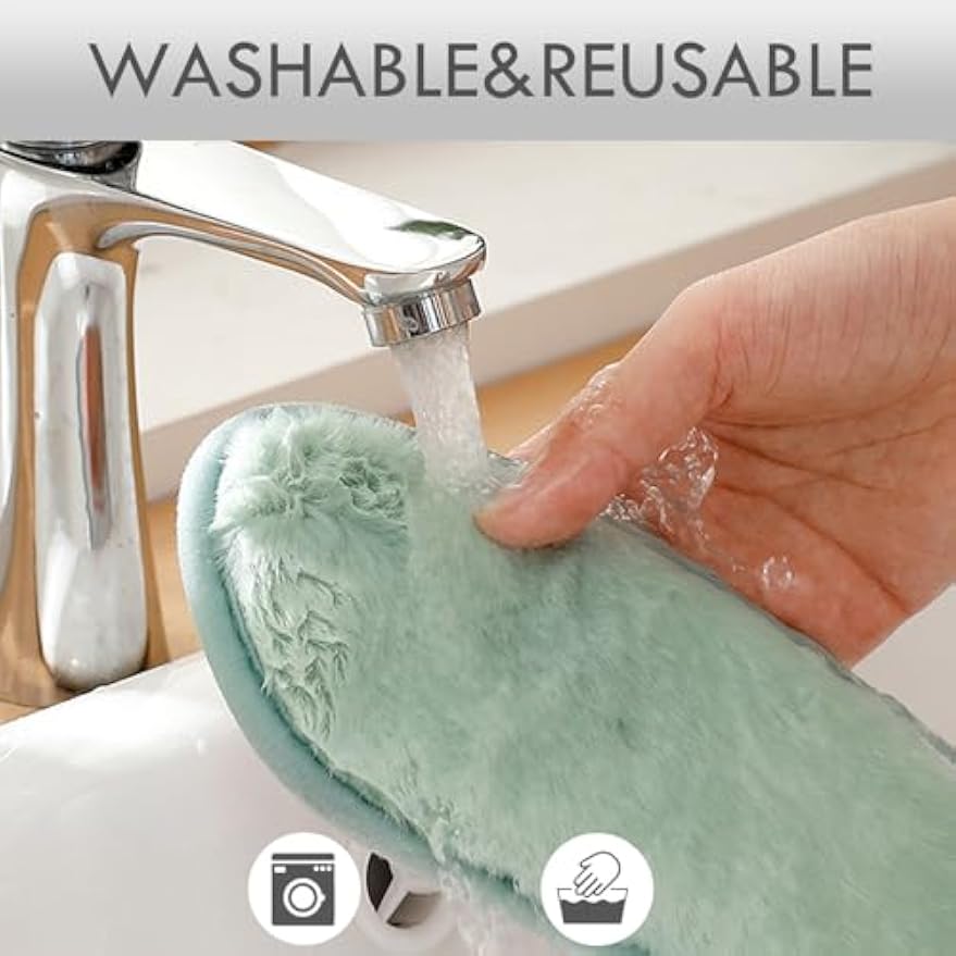 Thick and Warm Toilet Seat Cushion Cover - with Sticky Toilet Seat Cushion - Washable and Reusable Mat for Winter - Double Flap Separation, TPR Back Adhesive, Soft and Protective (Grey)