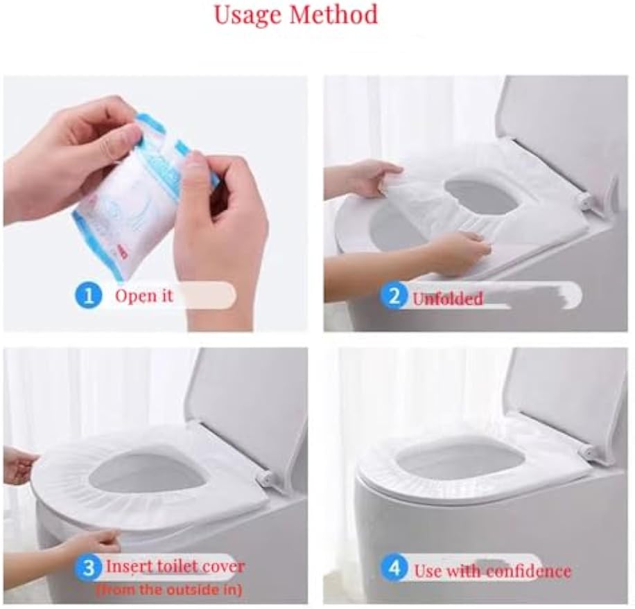 Disposable Non-woven Toilet Seat Mat 2 Layer Water Proof Toilet Cover Portable Travel Hotel Toilet Seat Pad 10 Pieces (Green)