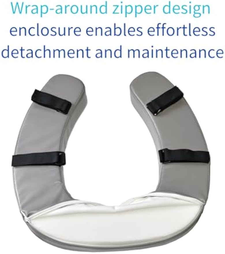 Padded Toilet Seat Cushion with 2-Inch High-Density Foam & Waterproof PU Fabric, U-Shape Padded Toilet Cushion - Secure Hook & Loop Tape, Fits Standard Toilets (Grey)