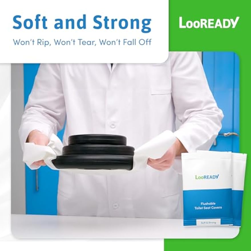 Toilet Seat Covers Disposable Flushable - Regular Size (16x19”) - Travel Size Individually Wrapped, Soft & Strong, Pocket Size, for Public Restrooms at the Office, for Commuters or Holiday (10 Pack)