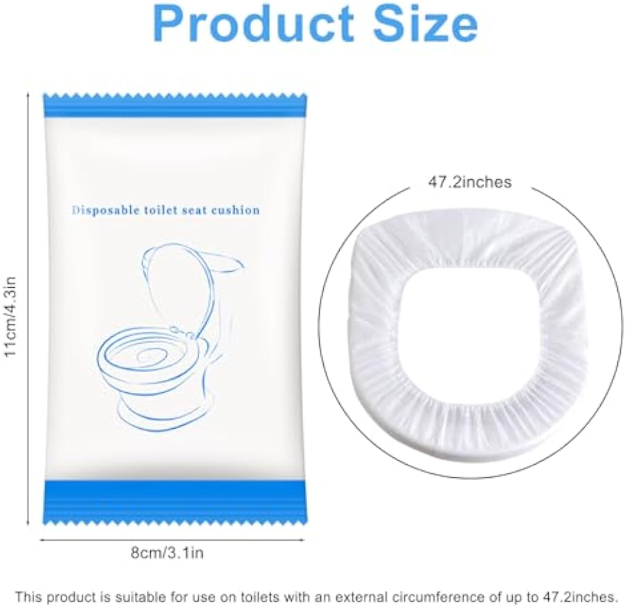 100 Pack Disposable Toilet Seat Covers for Travel Public Toilet Hospital,Portable Waterproof (Individual Package)
