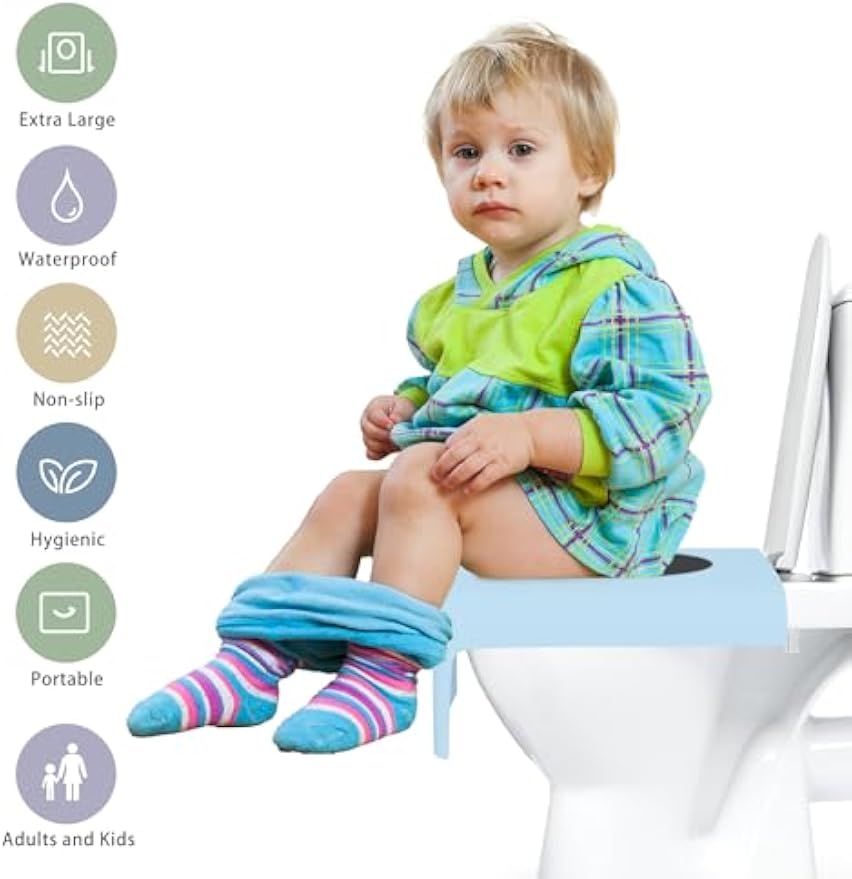 YOUNGTIME Toilet Seat Covers Disposable 20 Pack, Faster use-Sticker Free XL Waterproof Toilet Seat Cover for Adults and Kids Potty Training,Travel Accessories for Public Restrooms,Airplane(Colorful)