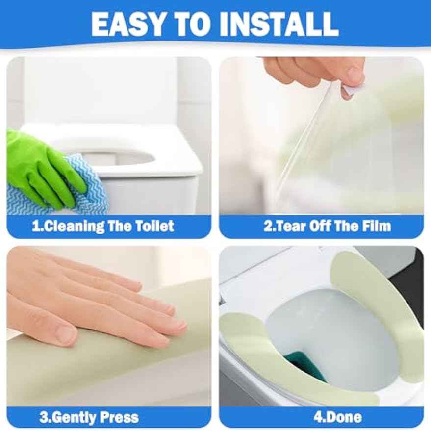 Thin and Warm Toilet Seat Cover Pad – Self-Adhesive, Adjustable and Cut-to-Fit, Comfortable and Easy to Clean, Perfect for Home Bathrooms (Grey)