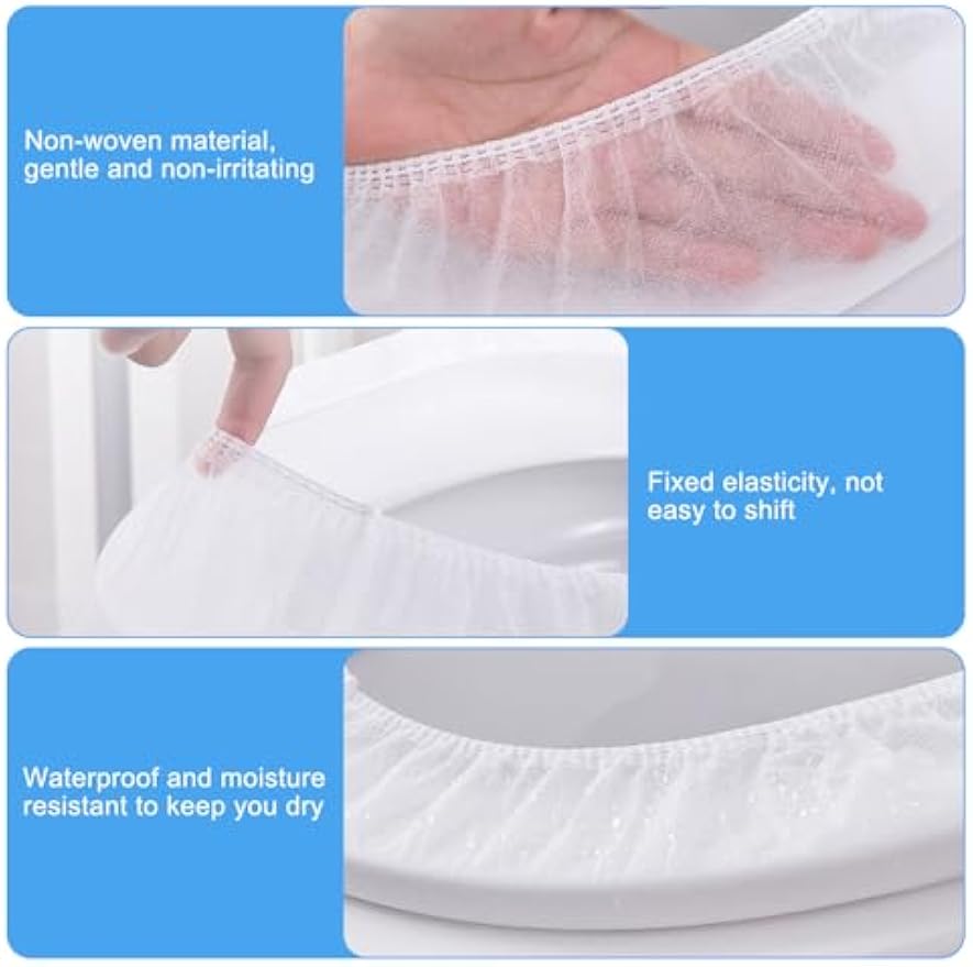 100 Pack Disposable Toilet Seat Covers for Travel Public Toilet Hospital,Portable Waterproof (Individual Package)