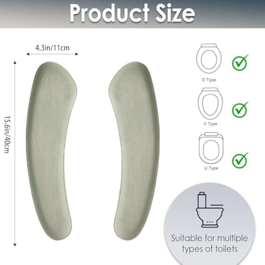 Thick and Elastic Toilet Seat Cover – Washable & Reusable with Double-Sided Hook and Loop Fastener for Easy Attachment – Cushioned Mat with Thick Sponge for Extra Comfort (Green)