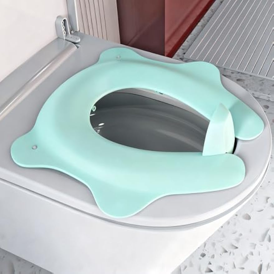 Travel Potty Seat for Toddler, Foldable Portable Potty Seat, BPA-Free Blue | SKYROKU, Fits Round & Oval Toilets, Non-Slip Base, 4 Suction Cups, Splash Guard, Travel Bag Included, Easy-Clean, Lightweight