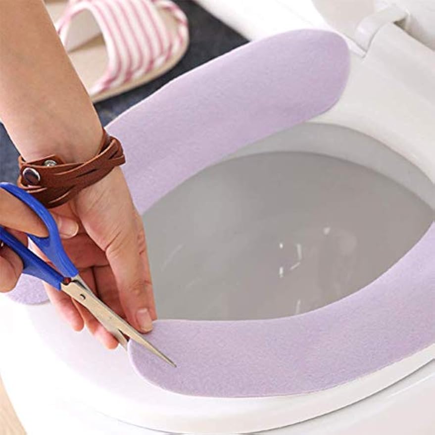 4 Pack Bathroom Warmer Toilet Seat Cover Pads | Washable and Reusable Cushion for Winter