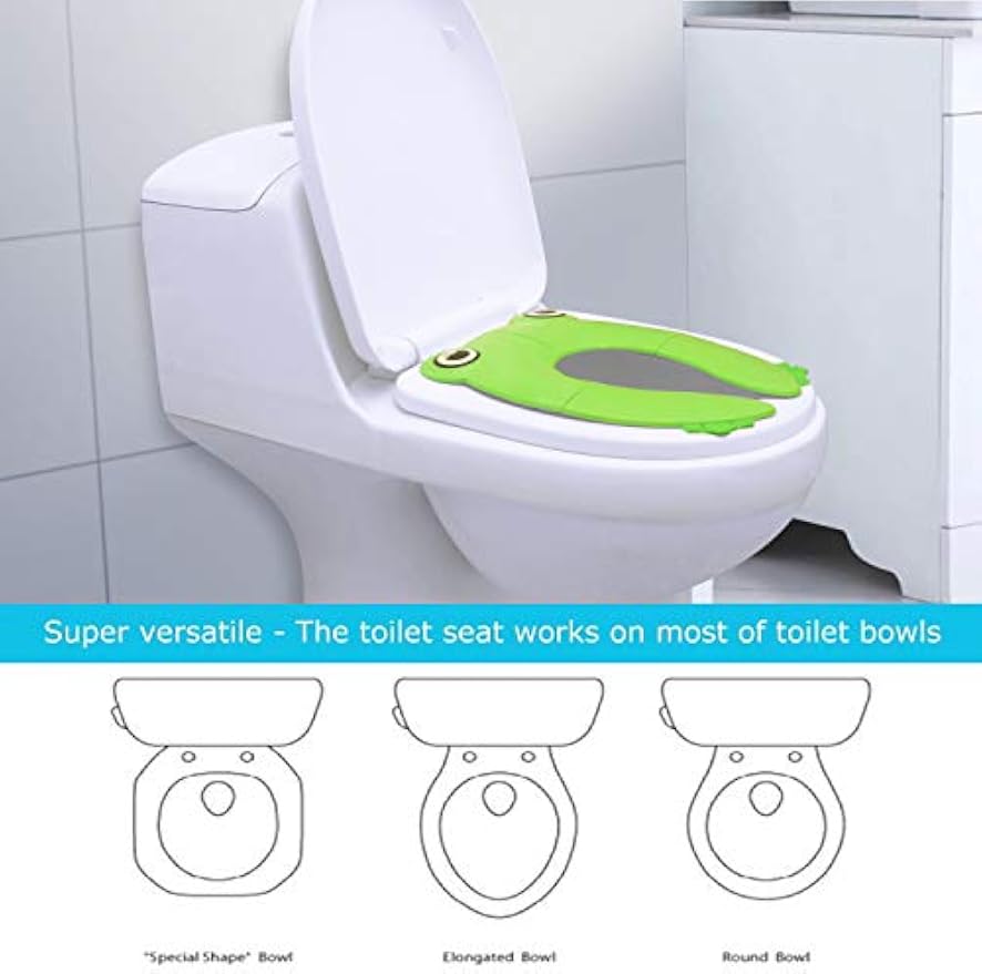 PandaEar Toilet Seat Cover | Folding Travel Toilet Seat for Children and Potty Training | Portable Silicone Toilet Seat for Toddlers, Boys & Girls with Non-Slip Silicone Pads