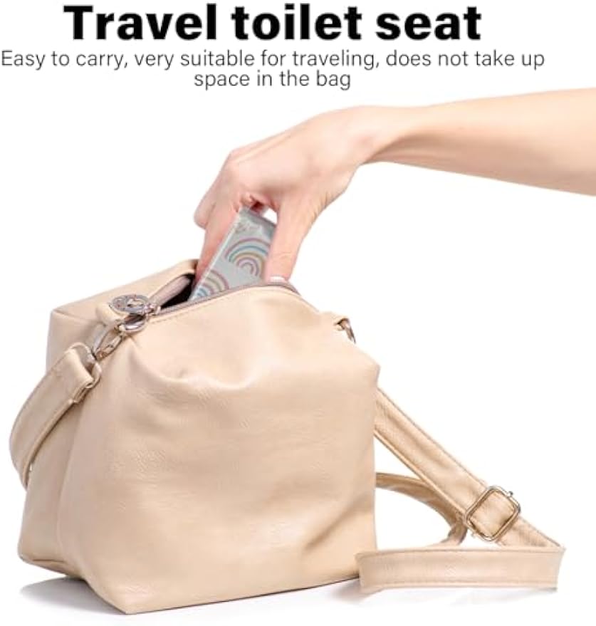 60 Pack Toilet Seat Covers Disposable, Extra Large Waterproof Toilet Cover for Toddlers & Adults, Individually Wrapped Travel Essential Portable Potty Training in Public Restrooms, Trip - Rainbow