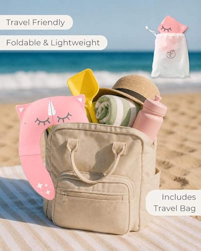 Hippypotamus Travel Potty Seat for Toddler - No-Pinch Folding Potty Training Seat - Non-Slip Silicone Grips - Includes Free Travel Bag (PINK Unicorn)