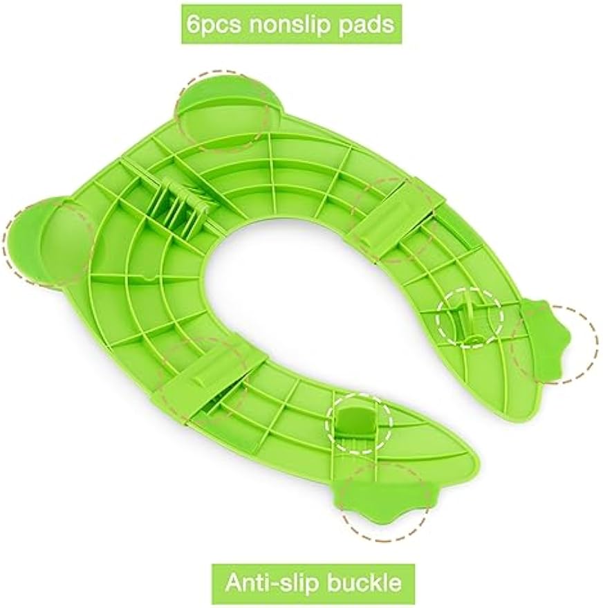 PandaEar Toilet Seat Cover | Folding Travel Toilet Seat for Children and Potty Training | Portable Silicone Toilet Seat for Toddlers, Boys & Girls with Non-Slip Silicone Pads