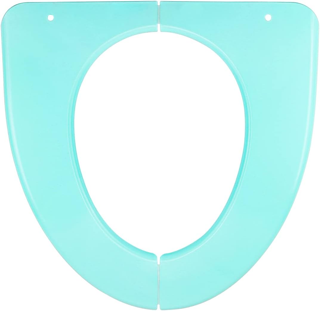 Adult Folding Toilet Pad Toilet Seat Plastic Toilet Cushion Washable Foldable Portable Toilet Seat Cover for Home Travel Office (Green)