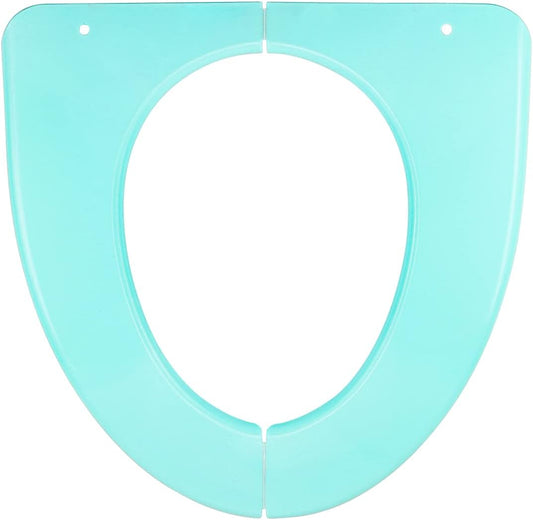 Adult Folding Toilet Pad Toilet Seat Plastic Toilet Cushion Washable Foldable Portable Toilet Seat Cover for Home Travel Office (Green)