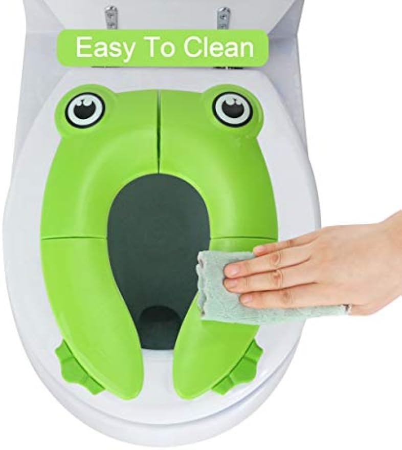 PandaEar Toilet Seat Cover | Folding Travel Toilet Seat for Children and Potty Training | Portable Silicone Toilet Seat for Toddlers, Boys & Girls with Non-Slip Silicone Pads