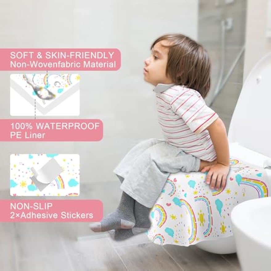 20 Pack Disposable Toilet Seat Covers for Travel, Individually Wrapped | Waterproof & Large Size for Toddlers & Adults, Fits on Most Seats for Public Restrooms, Airplane, Trip, Kids Potty Training