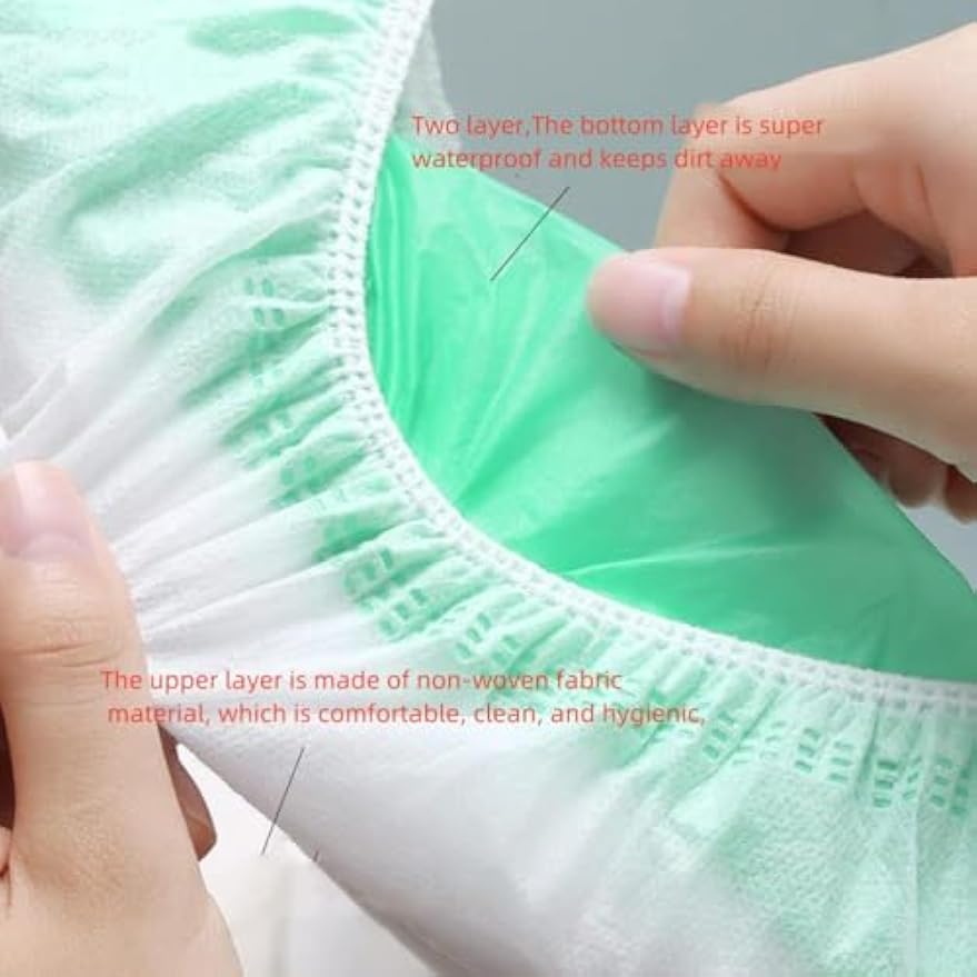 Disposable Non-woven Toilet Seat Mat 2 Layer Water Proof Toilet Cover Portable Travel Hotel Toilet Seat Pad 10 Pieces (Green)