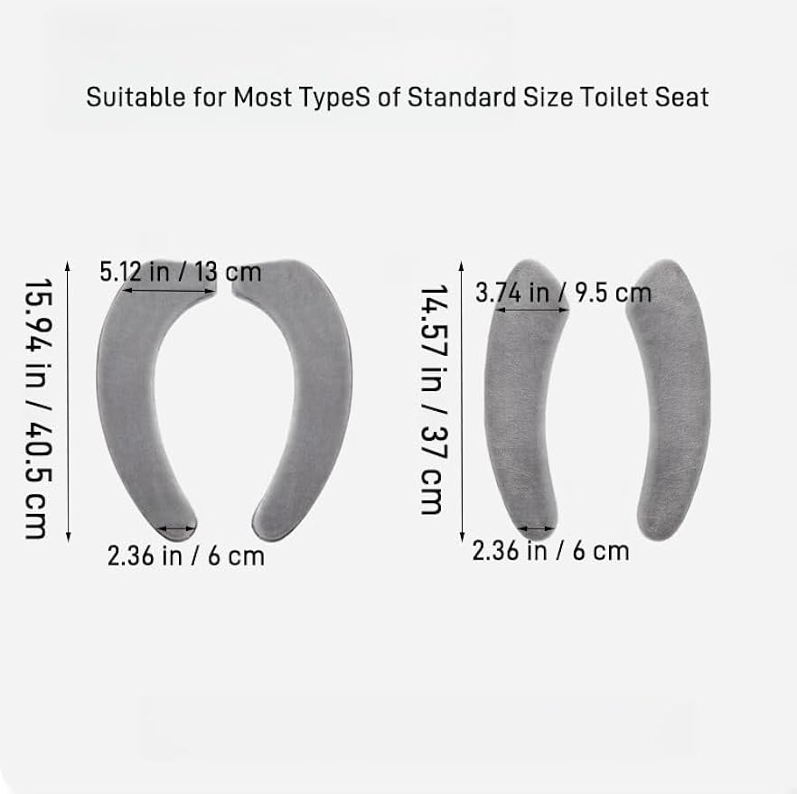 Flannel Toilet Seat Cushion Cover, Portable Self-Adhesive Toilet Seat Cover, Universal Washable and Reusable Toilet Lid Cover (Green)