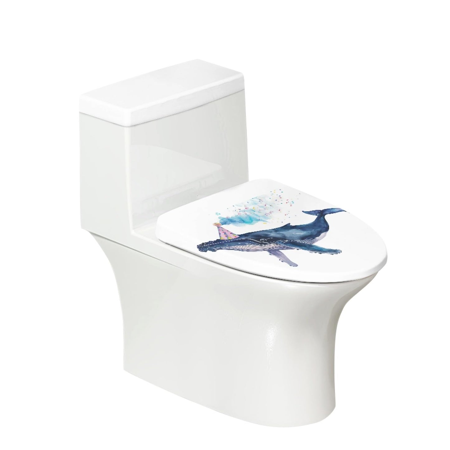 Japanese Fish Set of 2 Toilet Lid and Tank Cover Home Art Orange Pink