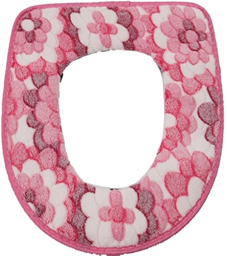 Vanki Winter Warm Toilet Seat Cover Red Flower1pcs