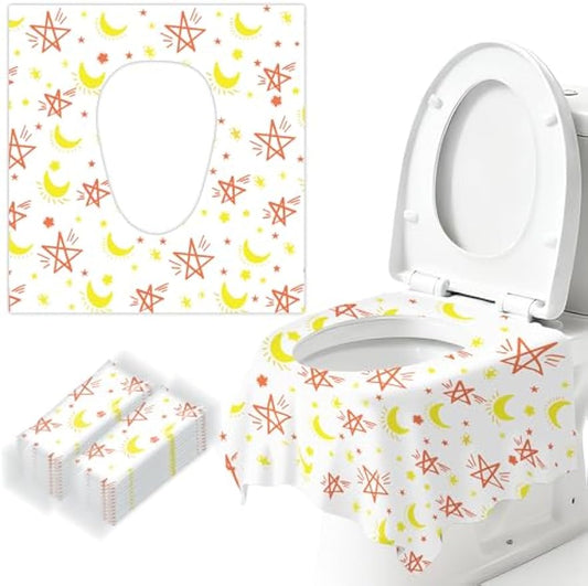 20 Pack Toilet Seat Covers for Kids Travel, Disposable | Extra Large, Waterproof, Individually Wrapped, Portable Travel Pack for Toddlers Potty Training, Public Restroom, Airplane