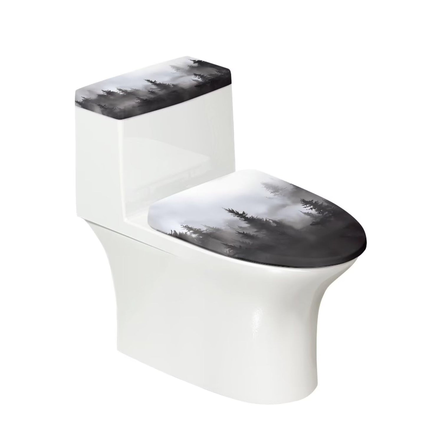Toilet Lid Covers, Reusable Toilet Seat Covers Removable Toilet Tank Lid Cover for Hotel Home Toilet Keep Toilet Clean(Black Cats)