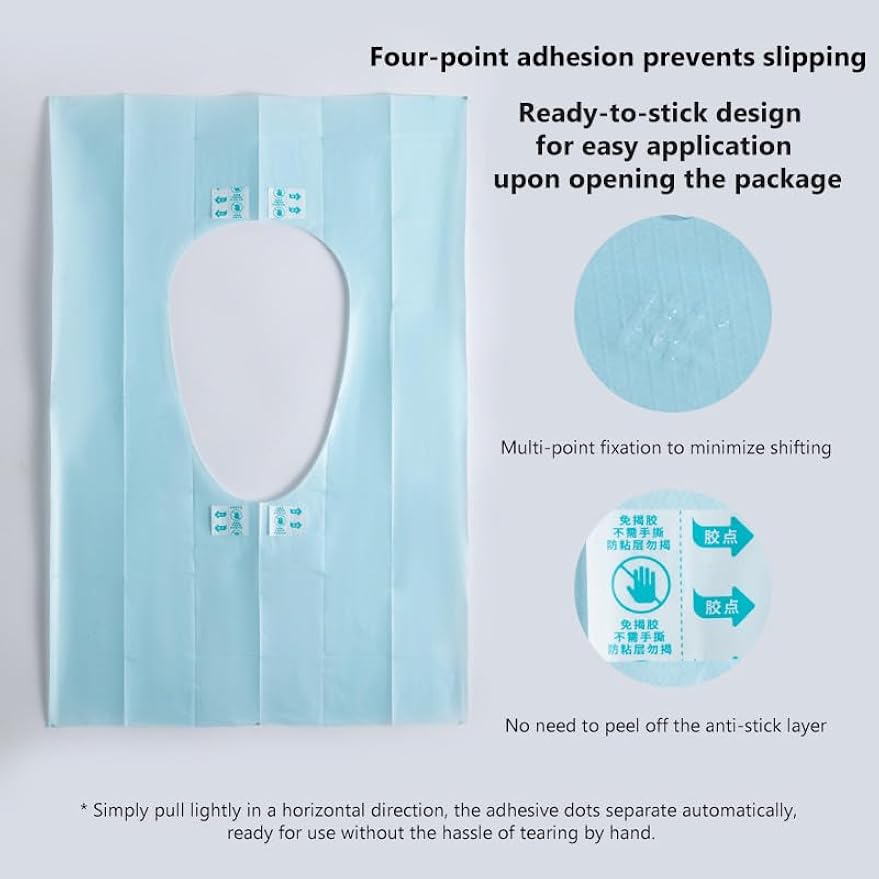 YOUNGTIME Toilet Seat Covers Disposable 20 Pack, Faster use-Sticker Free XL Waterproof Toilet Seat Cover for Adults and Kids Potty Training,Travel Accessories for Public Restrooms,Airplane(Colorful)