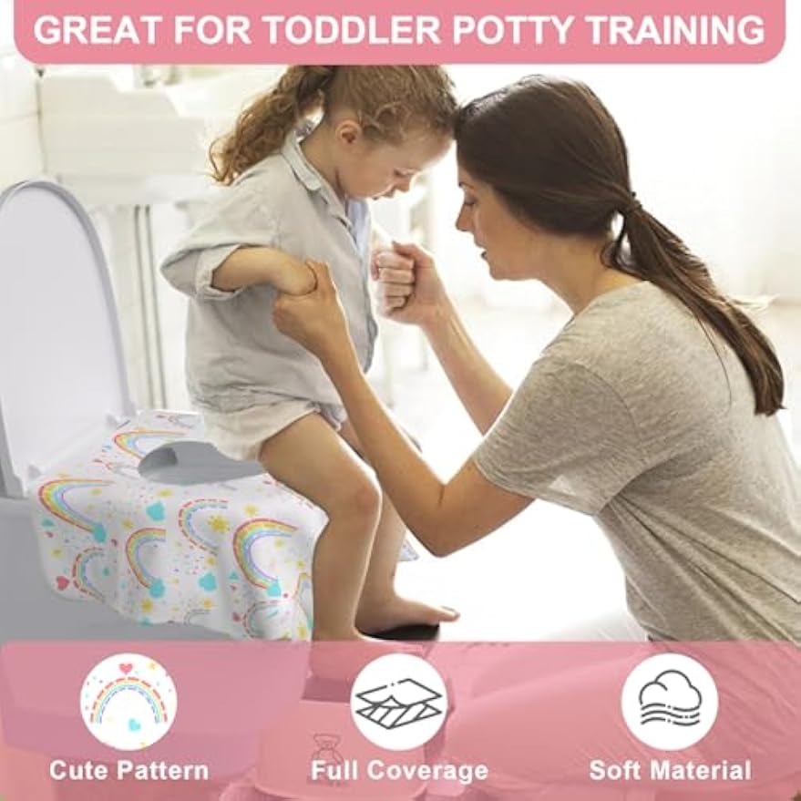 20 Pack Disposable Toilet Seat Covers for Travel, Individually Wrapped | Waterproof & Large Size for Toddlers & Adults, Fits on Most Seats for Public Restrooms, Airplane, Trip, Kids Potty Training