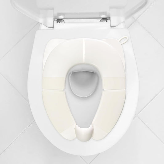 Portable Children's Foldable Toilet Seat with Storage Bag, Training Urine Anti Slip Toilet Seat Cover with Splash Guard for Toddlers and Children-White
