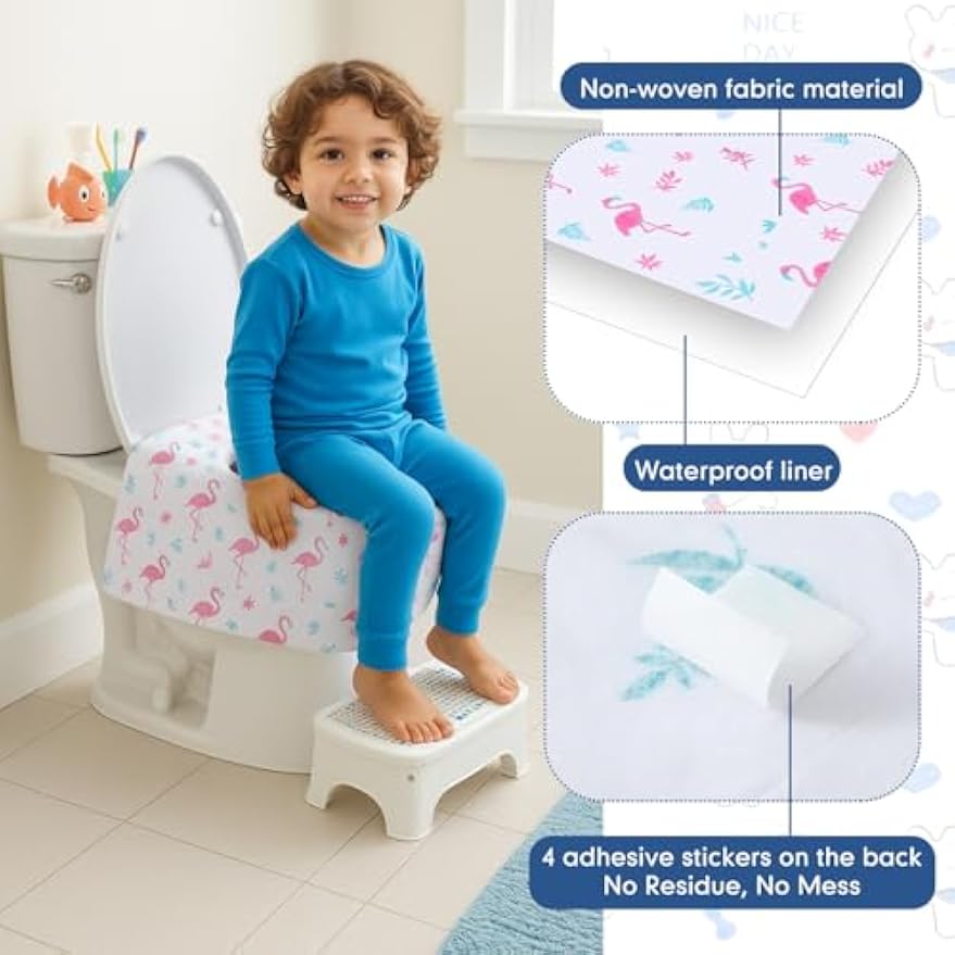 Dunzoom 100 Pack Disposable Toilet Seat Covers Waterproof for Campers & Adults, Individually Wrapped for Public Restroom, Travel, Airplane, Trip, Camping & Hiking