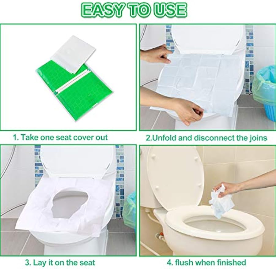 YGDZ Toilet Seat Covers Disposable, 110pcs Flushable Travel Disposable Toilet Seat Covers for Adults Kids Potty Training, Travel Essential Accessories for Airplane, Road Trips, Camping