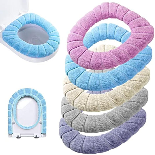 Legigo 5 Pack Toilet Seat Cover, Soft Toilet Seat Warmer Pads for Bathroom | Warmth, Comfort & Easy to Install, Toilet Seat Cushion Covers, Washable and Stretchable (Pumpkin Modelling)
