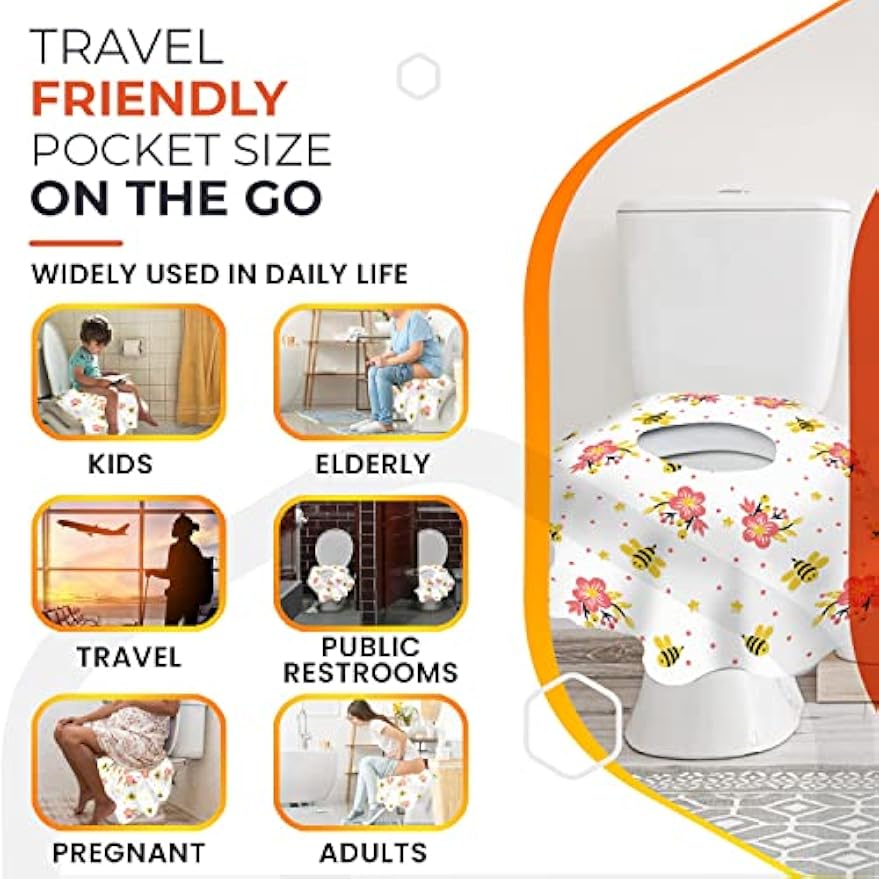 20 XL Toilet Seat Covers Disposable, Kids & Adults Travel Pack | Individually Wrapped, Waterproof, Potty Training, Toddler Liners, Travel Use