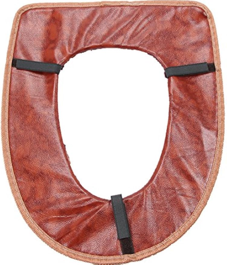 Vanki Winter Warm Toilet Seat Cover Brown Flower 1pcs