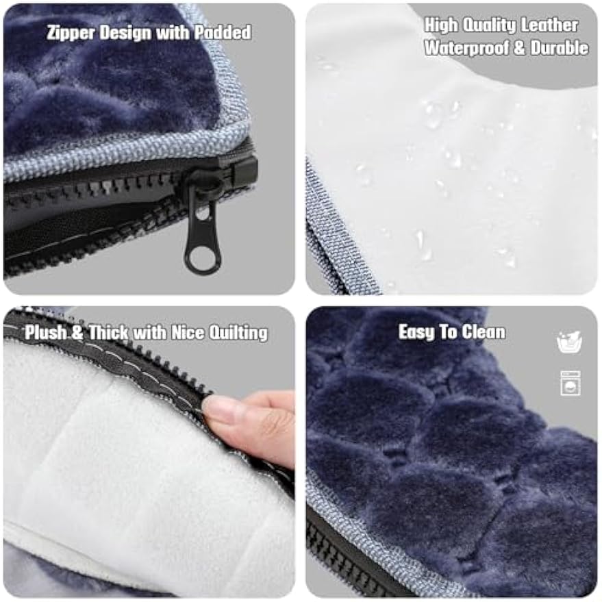 Riakrum 4 Pcs Toilet Seat Covers Warmer,Modern,Gray, Violet, Red, Brown | Comfortable Toilet Seat Cushion Cover, Soft Thicker Warmer Washable Pad with Zipper, Home Reusable Bulk